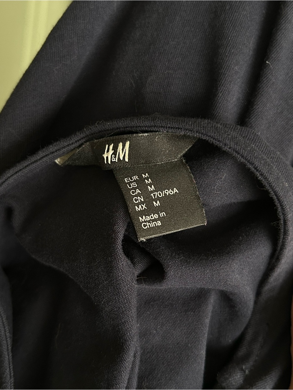 H&M Navy Long-Sleeve Top with Sheer Polka Dot Yoke - Picture 4 of 4